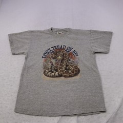 Fruit of the Loom T-Shirt Mens Dont Tread on Me Size Medium Rattlesnake Gray