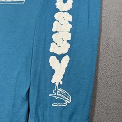 Stussy Freedom Is Power Long Sleeve T-Shirt Men’s Size S Teal Blue Graphic Tee