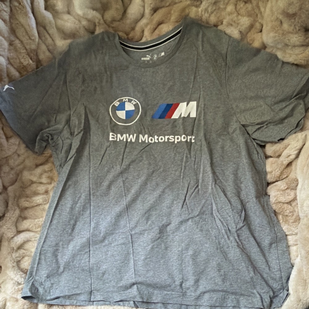 PUMA BMW Motorsport Graphic Gray Cotton Men’s 3XL Crew Neck T-Shirt
