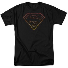 Superman Flame Outlined Logo T-Shirt DC Comics Sizes S-3X NEW
