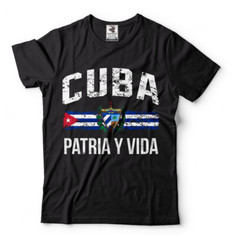 Cuba Shirts, Patria Y Vida, Free Cuba, Patriotic Cuban shirts, Cuba Flag Shirts