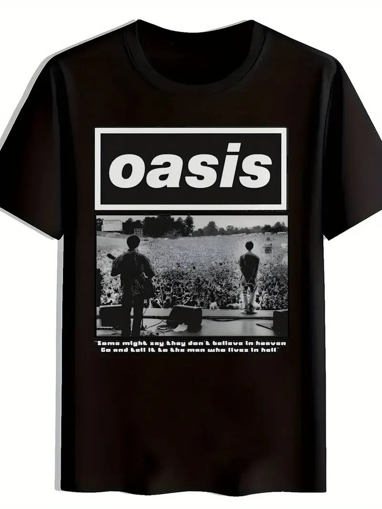 Rock Music Oasis Band T-Shirt, Men’s Black Graphic Tee | Casual Unisex Adult App