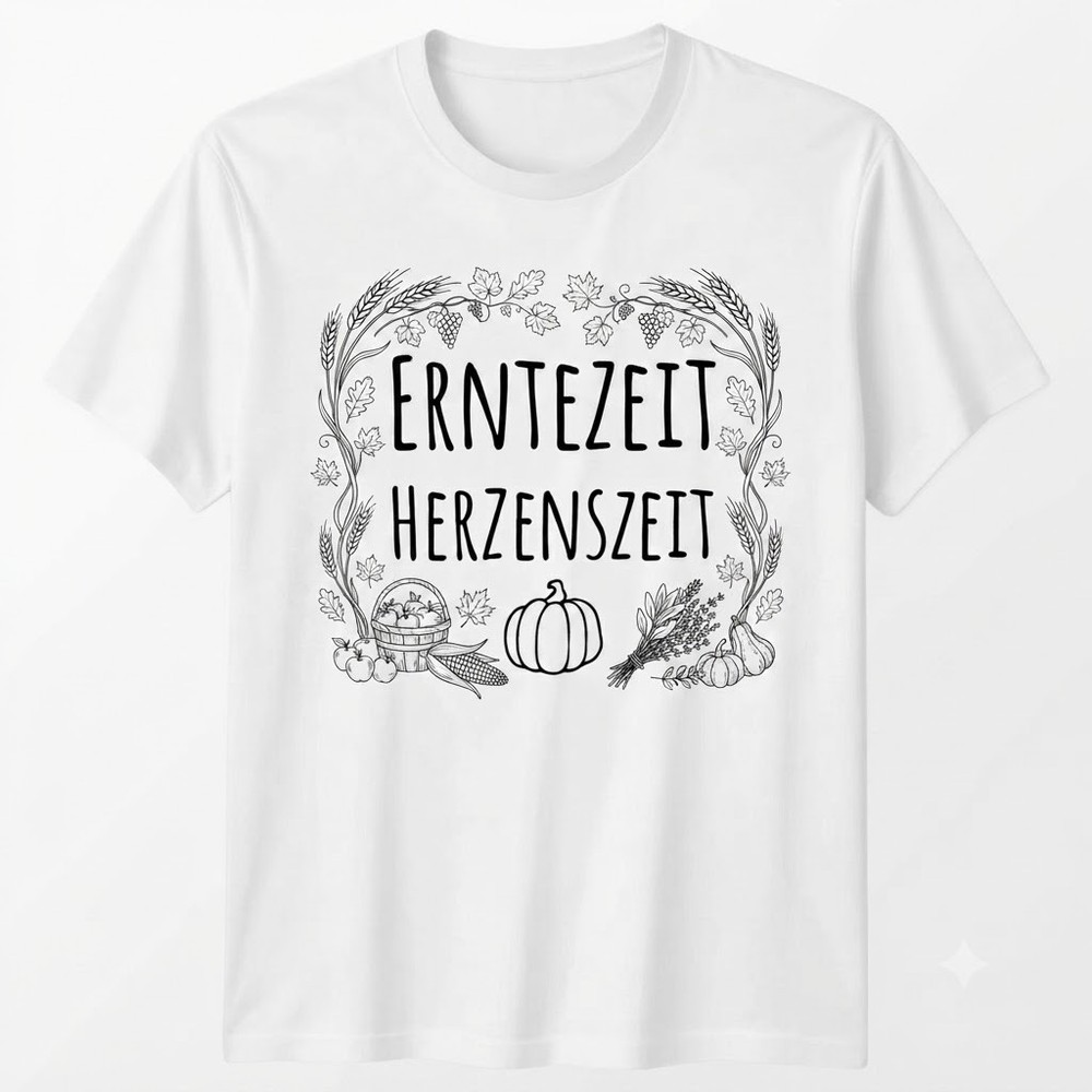 Autumn Harvest Thanksgiving German Quote Pumpkin Wreath T-shirt For Men Women