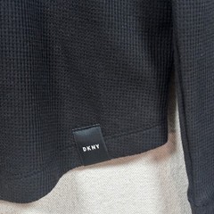 DKNY Men Black Long Sleeve Ribbed Soft Henley Shirt Size Small NWT MSRP $59.50
