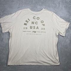 REI CO-OP flower graphic tan T shirt 1938 NC Outfitting the Old North State