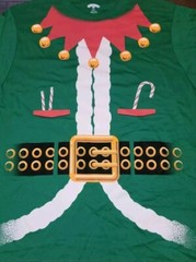 Holiday Time Christmas Graphic T-Shirt Green ELF Crew Neck Sz XL New NWOT