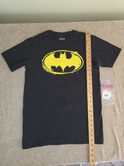 Batman DC Kid’s XL Black/Yellow Logo Graphic Print Cotton Knit Crew T-Shirt