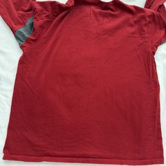 Gap Men’s Red Gray Long Sleeve Crew Neck T-Shirt XL Cotton Contrasting Trim