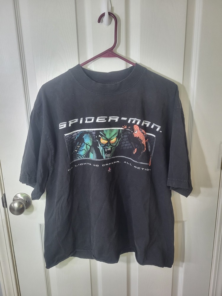 Marvel Spider Man 2 Video Game Promo Shirt PS2 Playstation Double Sided Size L