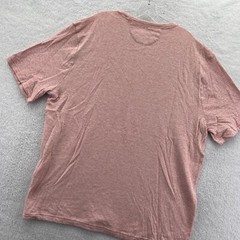 New Faherty Cloud Cotton Shirt Mens 2XL Orange Striped Soft Crew Neck Preppy Aa2