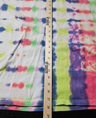Tie Dyed Crew Neck T-Shirt Gildan Hand Made Unisex Size 2XL Y2K 70’s Multicolor