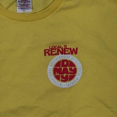 Bayside Shirt Mens XL Yellow IBEW Local 11 May Day BBQ Cornhole Graphic Tee