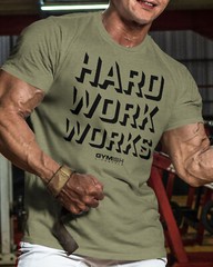 049. Hard Work Works Funny Workout Gym T-Shirt for Men