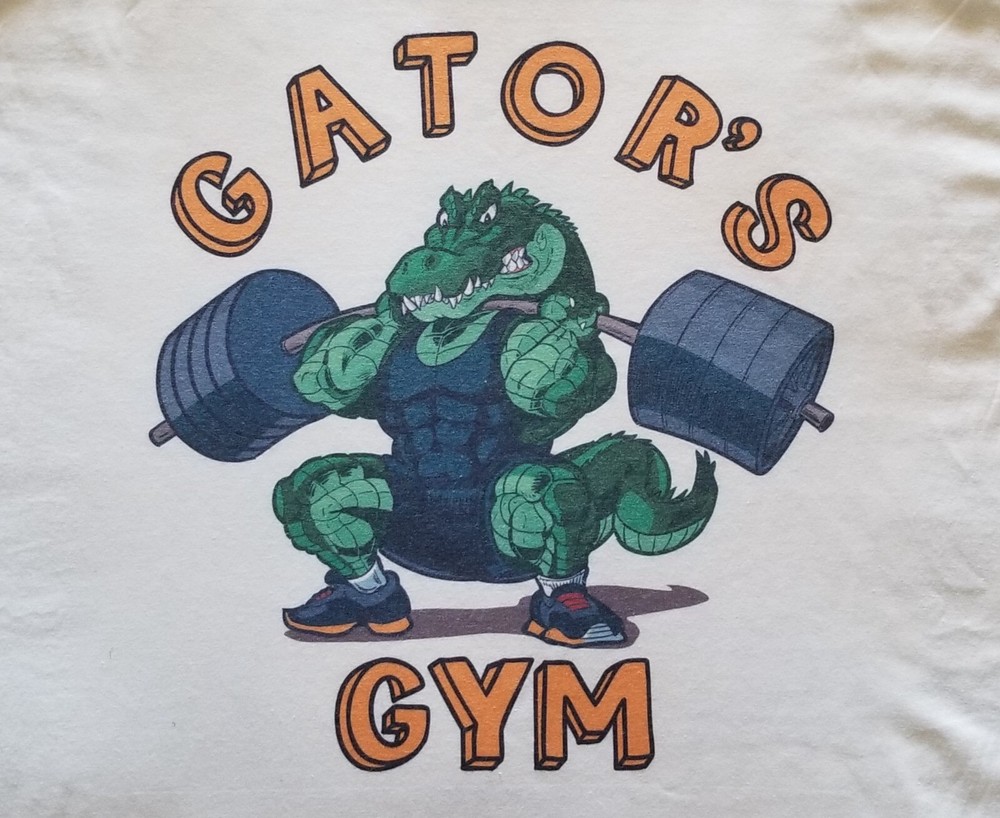Gator’s Gym Old School Bodybuilding Original Logo Workout Muscle Shirt S M L XL