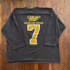 Vintage Miller Genuine Draft Shirt Sz Large Black 3/4 Sleeve Jersey Holoubek 90s