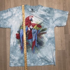 The Mountain Tie Dye Parrot T-Shirt Large Blue Birds Art Colorful