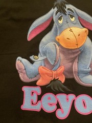Vintage Eeyore Black TShirt Sz XL (23in W X 30in L) M&O KNITS HEAVYWEIGHT Disney