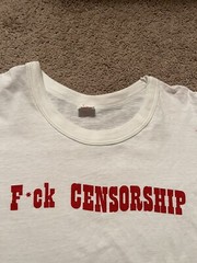 Vintage 50s 60s Censorship Is Unamerican Freedom Of Speech Shirt Small S Slogan