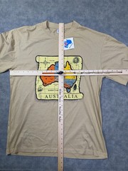 Australia Shirt Mens XL Beige Map Graphic Tee Travel Souvenir Tourist Casual