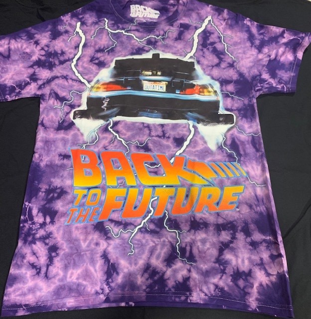 Officially Licensed Purple Tie Dye Back To The Future Graphic Tee shirt S AND MD