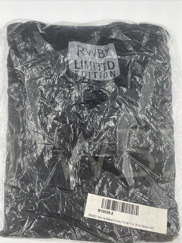 RWBY LIMITED EDITION TONAL FOIL BLACK SHIRT SIZE MEDIUM