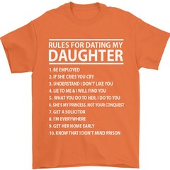 Rules for Dating My Daughter Fathers Day Mens T-Shirt 100% Cotton