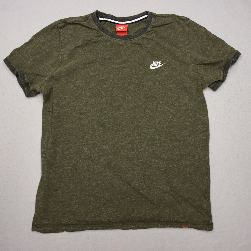 Nike Shirt Mens Large Green Short Sleeve Cotton Crewneck Swoosh Logo Malaysia
