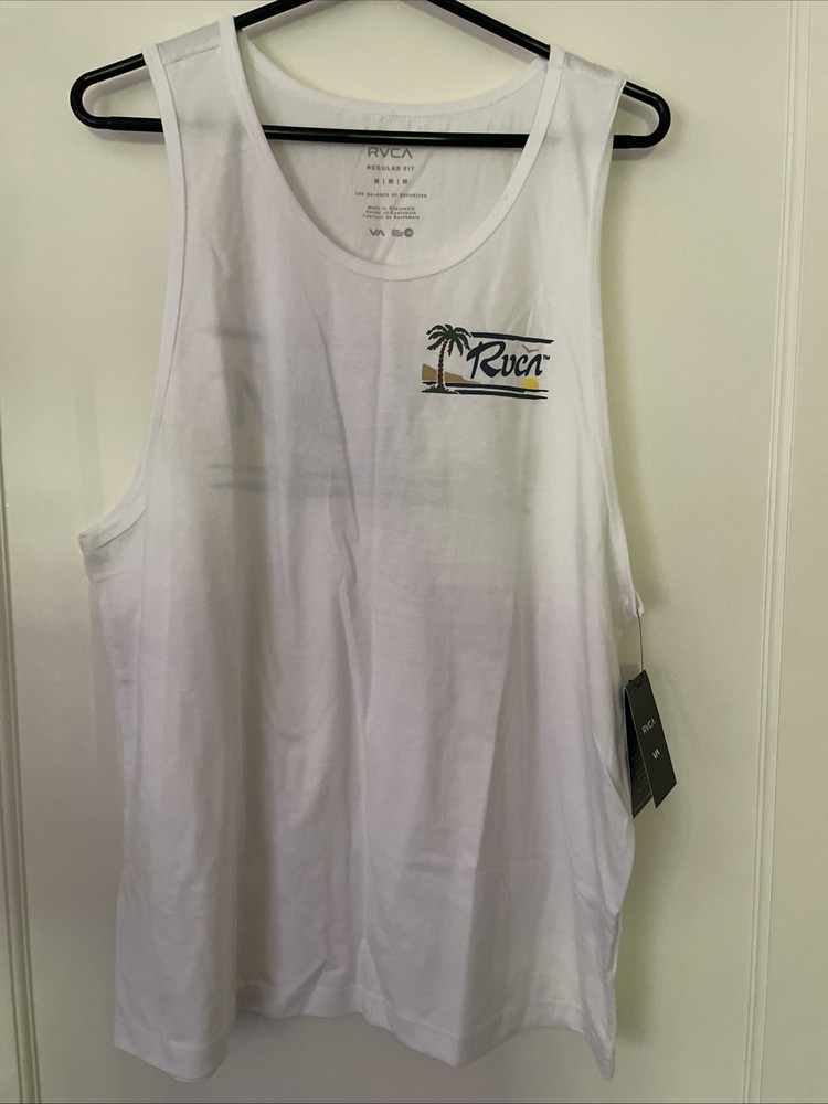 New RVCA Designer Tank Top Gym Workout Running Street Style Men’s Shirt Size M