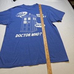 Doctor Who Tardis T-SHIRT Size L Funny Dr Who Knock Knock Joke Box #0098