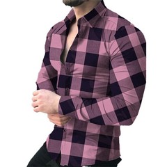 Camisas De Manga Larga a Cuadros Para Hombre Camisa De Vestir De Negocios CamiSO