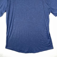 COOFANDY Mens XL Blue Slub Knit Crew Neck Short Sleeve T-Shirt Curved Hem Casual