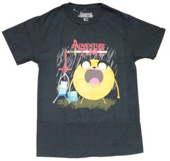 Adventure Time New Adult T-Shirt – Screaming Jake With Finn Under Name