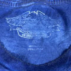 Harley-Davidson Shirt Mens Large Blue Mineral Wash Graphic Motorcycle Crewneck