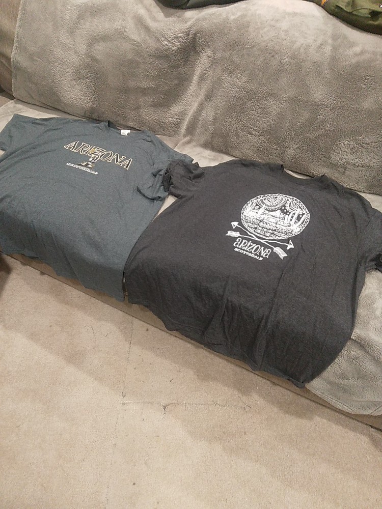 Classic Lot Of 2 Scottsdale AZ Cotton T Shirts 2XL, Gildan & SUNA Gray