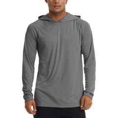 Men’s UPF 50+ Hoodies Casual Long Sleeve Outdoor Hiking Fishing Sun Block Shirts