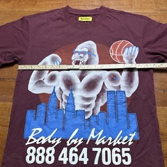 Chinatown Market T Shirt Mens S Burgundy Gorilla Body Street Urban Hype City NYC