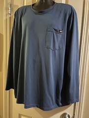Men’s Long Sleeve Blue Dickies Performance Pullover Shirt Pocket Workwear 2 XL