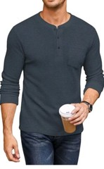 COOFANDY Men’s Henley Shirts Long Sleeve Basic Pullover T-Shirt Lightweight F…