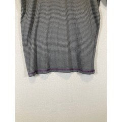 Skater Grunge Modern Culture Men Large Grey Purple Striped Contrast Henley Shirt