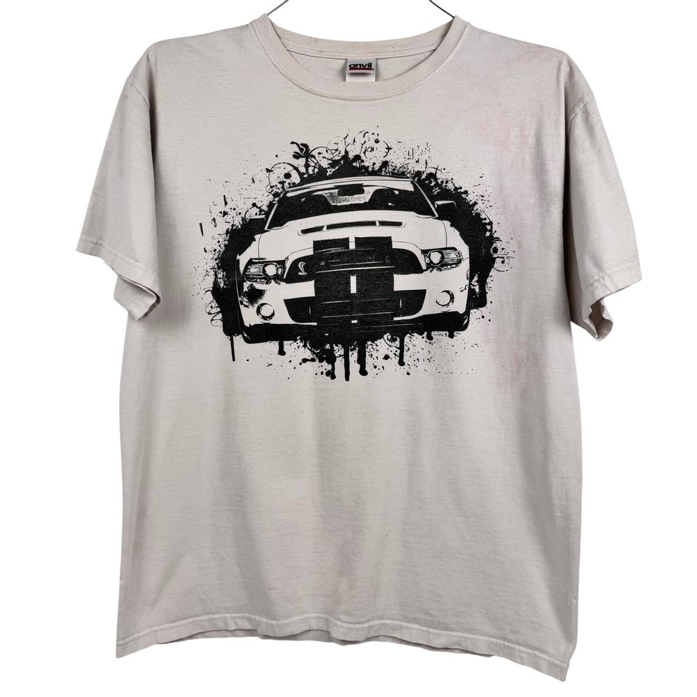 Ford Mustang Shelby GT Double Sided Graphic Car T-Shirt Indie Streetwear Large