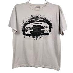 Ford Mustang Shelby GT Double Sided Graphic Car T-Shirt Indie Streetwear Large