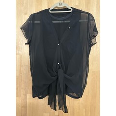 Diesel See-Through Top Black S/M Studded Button Japan