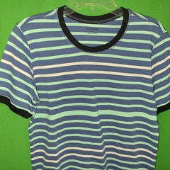 3005) NWOT LANDS’ END medium Mens tee shirt crew neck cotton striped new