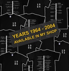 MUSIC SINGLES CHARTS T-Shirt 1980 – 2004, Birthday, 80s, 90s Fancy Dress, S -5XL