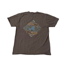 New Look Double Sided Graphic Grey & Orange Welcome Earth Crewneck T-Shirt Sz M
