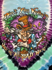 Liquid Blue Alice in Wonderland T-Shirt Men XLarge Blue Tie Dye Psychedelic