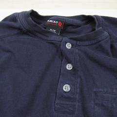 Ariat Shirt Mens Extra Large Blue Henley FR Fire Resistant Cat 2 Workwear