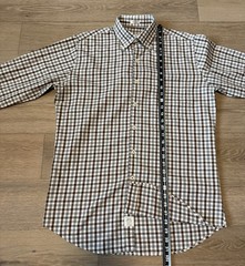 Peter Millar Shirt Mens Medium Brown Button Down Long Sleeve 100% Cotton