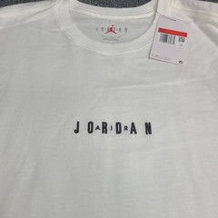 Jordan Shirt Mens Large White Black Embroider Wordmark Jumpman Logo Nike Air Tee