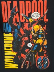 Marvel Studio DEADPOOL & WOLVERINE Graphic T Shirt 100% Cotton Black Size XL